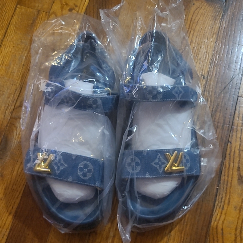 Louis Vuitton Blue Monogram Sandals